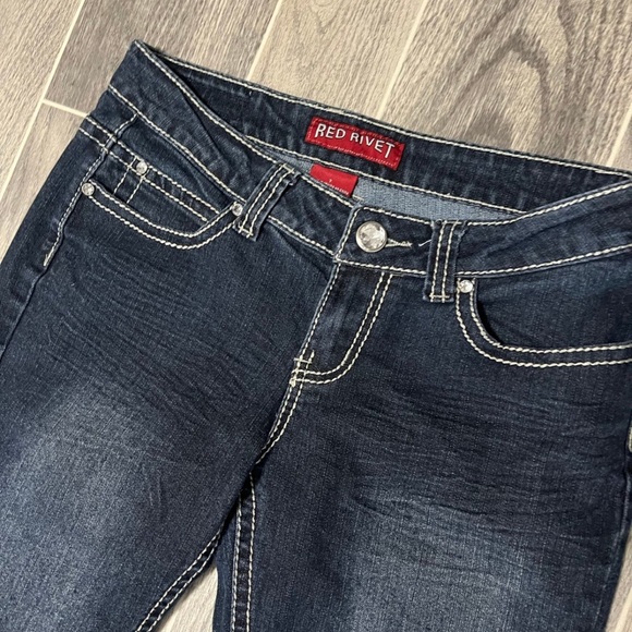 Red Rivet Jeans - Picture 2 of 6